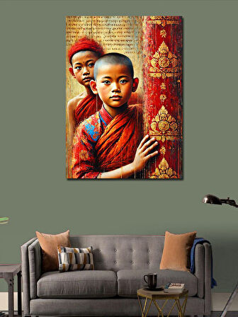 Kanvas Tablo Budist Çocuklar ve Maneviyat