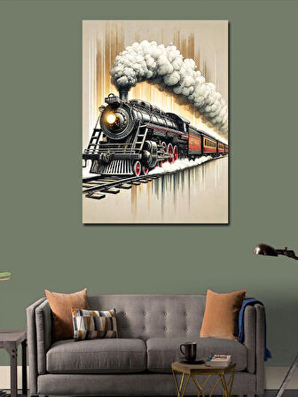 Kanvas Tablo Buharlı Tren ve Seyahat