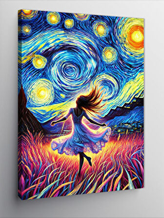 Kanvas Tablo Van Gogh Stili Dans Eden Kadın