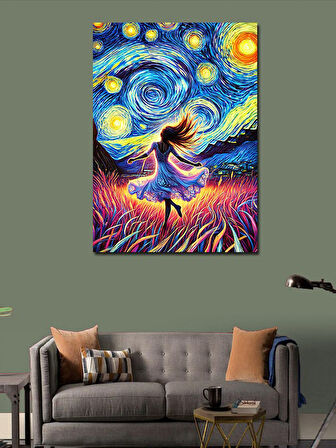 Kanvas Tablo Van Gogh Stili Dans Eden Kadın