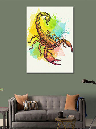 Kanvas Tablo Soyut Akrep ve Renk Patlaması