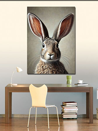 Kanvas Tablo Sevimli Tavşan Portresi