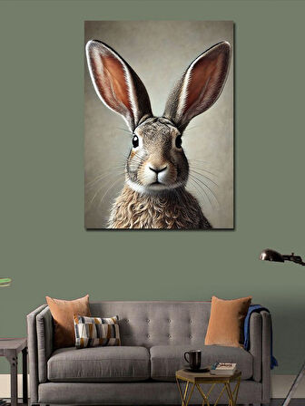 Kanvas Tablo Sevimli Tavşan Portresi