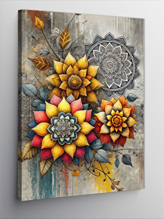 Kanvas Tablo Soyut Çiçek Deseni ve Zarafet