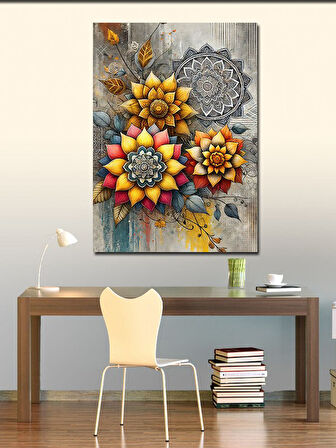 Kanvas Tablo Soyut Çiçek Deseni ve Zarafet