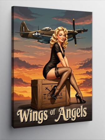 Kanvas Tablo "Wings of Angels" ve Retro Kadın