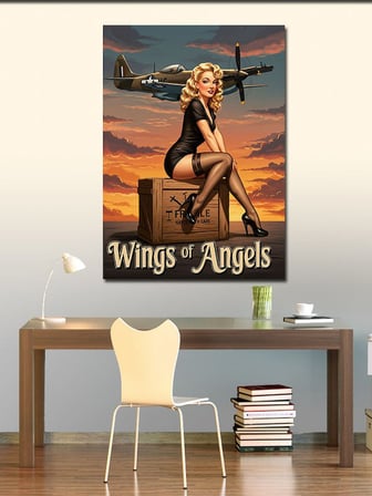 Kanvas Tablo "Wings of Angels" ve Retro Kadın