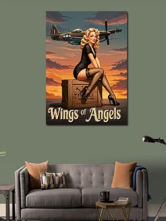 Kanvas Tablo "Wings of Angels" ve Retro Kadın