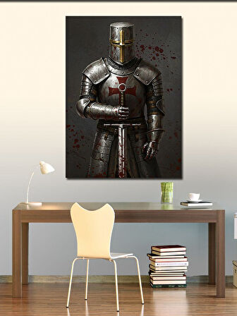 Kanvas Tablo Zırhlı Şövalye ve Ortaçağ Savaşçısı