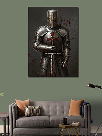 Kanvas Tablo Zırhlı Şövalye ve Ortaçağ Savaşçısı