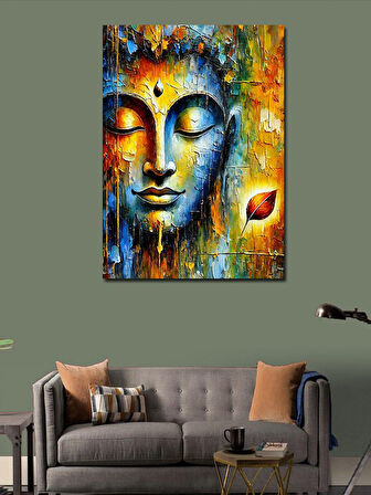 Kanvas Tablo Buda ve Renkli Soyut Sanat