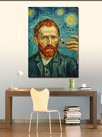 Kanvas Tablo Van Gogh ve Yıldızlı Portre
