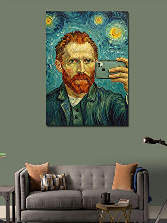 Kanvas Tablo Van Gogh ve Yıldızlı Portre