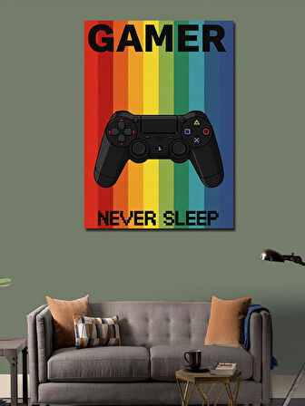Kanvas Tablo "Gamer Never Sleep" ve Oyun Tutkusu