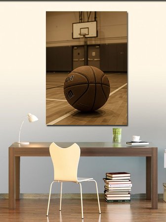 Kanvas Tablo Basketbol Sahası Ve Top