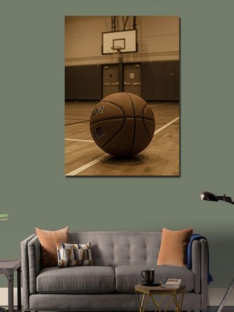 Kanvas Tablo Basketbol Sahası Ve Top