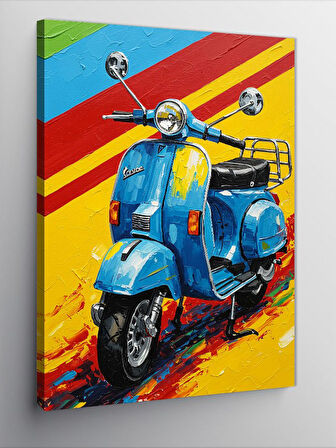 Kanvas Tablo Renkli Vespa Tasarımı