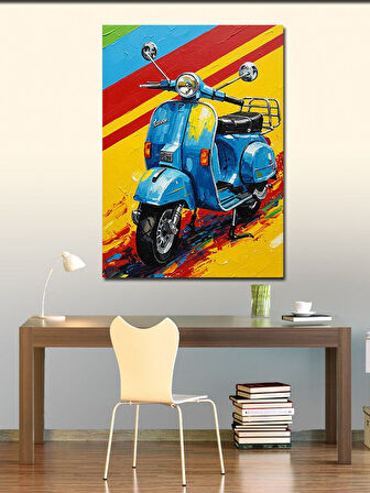 Kanvas Tablo Renkli Vespa Tasarımı