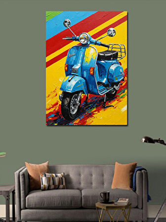 Kanvas Tablo Renkli Vespa Tasarımı