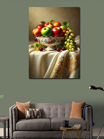 Kanvas Tablo Meyve Kase Sanatı