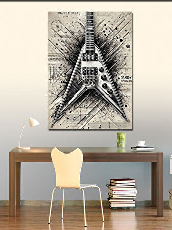 Kanvas Tablo Elektrik Gitar Çizimi