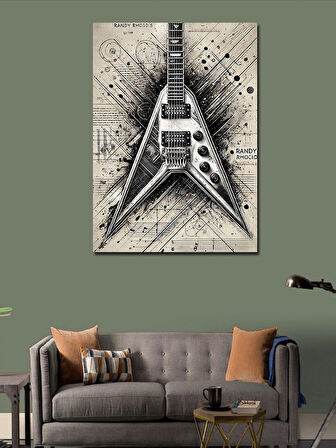 Kanvas Tablo Elektrik Gitar Çizimi