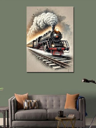 Kanvas Tablo Tarihi Buharlı Tren
