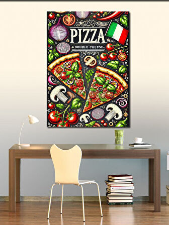 Kanvas Tablo Çift Katlı Pizza Afişi