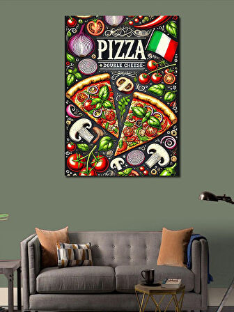 Kanvas Tablo Çift Katlı Pizza Afişi