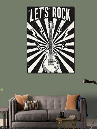 Kanvas Tablo "Let'S Rock" Posteri