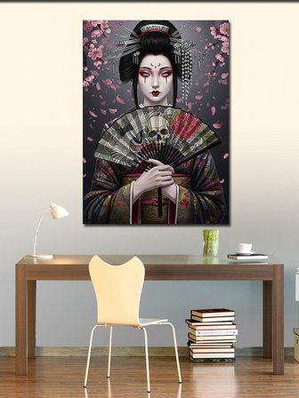 Kanvas Tablo Geleneksel Japon Geisha Kadın