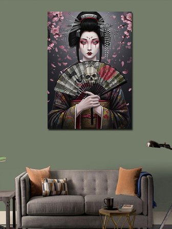 Kanvas Tablo Geleneksel Japon Geisha Kadın