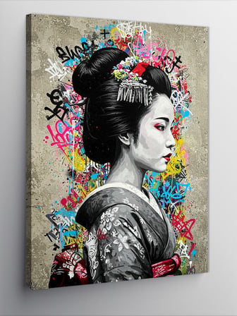 Kanvas Tablo Geleneksel Japon Geisha Kadın