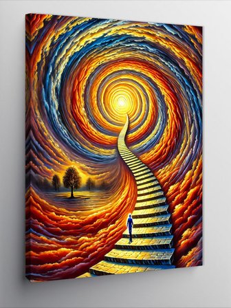 Kanvas Tablo Spiral Merdiven Ve Işık