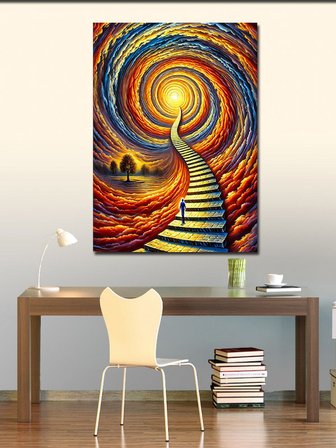 Kanvas Tablo Spiral Merdiven Ve Işık