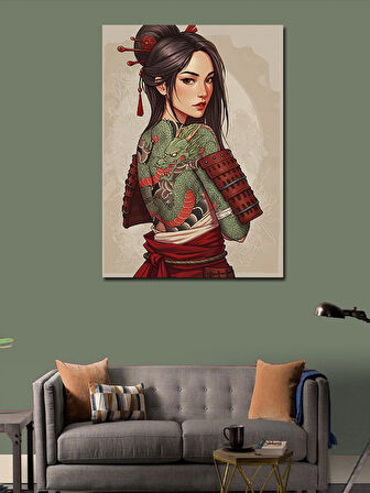 Kanvas Tablo Samuray Kadın