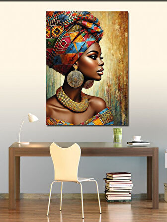 Kanvas Tablo Afrika Tarzı Kadın Portresi