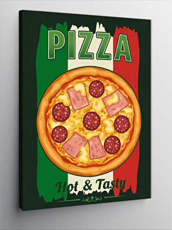 Kanvas Tablo Sıcak Ve Lezzetli Pizza Posteri