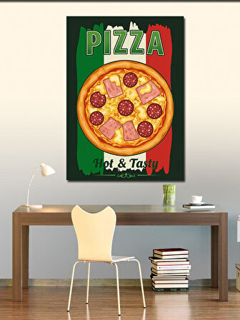 Kanvas Tablo Sıcak Ve Lezzetli Pizza Posteri