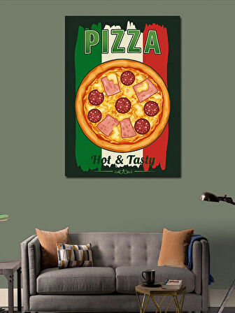 Kanvas Tablo Sıcak Ve Lezzetli Pizza Posteri