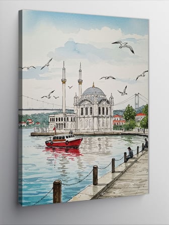 Kanvas Tablo İstanbul Ve Deniz Manzarası