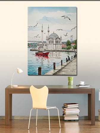 Kanvas Tablo İstanbul Ve Deniz Manzarası