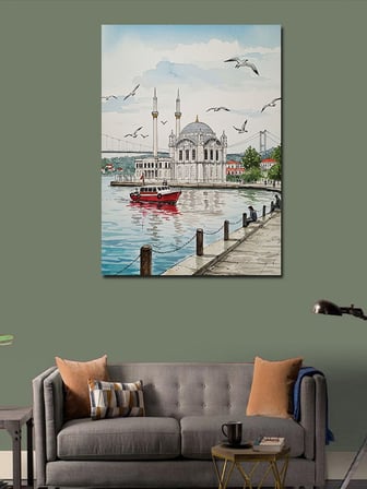 Kanvas Tablo İstanbul Ve Deniz Manzarası