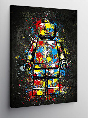 Kanvas Tablo Renkli Lego Robot