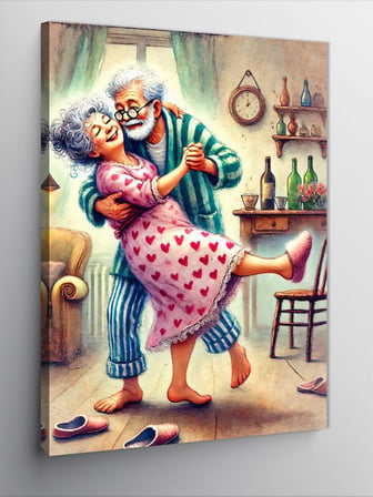 Kanvas Tablo Dans Eden Yaşlı Çift