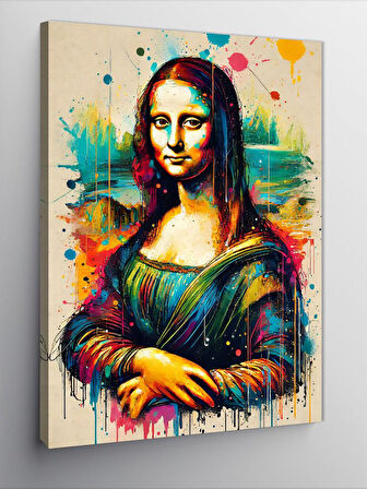 Kanvas Tablo Renk Patlamasıyla Mona Lisa