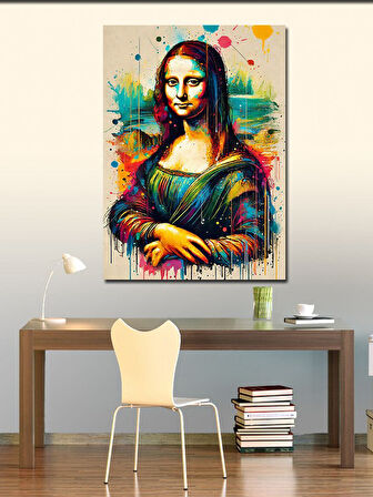 Kanvas Tablo Renk Patlamasıyla Mona Lisa