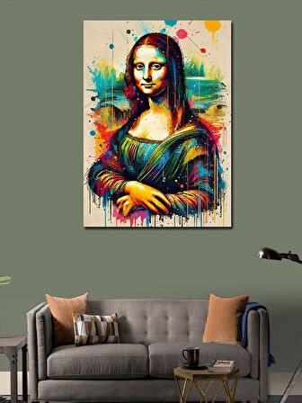 Kanvas Tablo Renk Patlamasıyla Mona Lisa