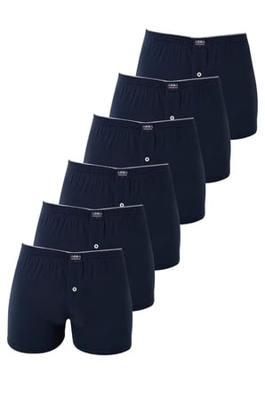 Özel Üretim Moda Giyim Tekstil 6'lı Paket Lacivert Erkek Penye Havlu Bel Boxer %100 Pamuk