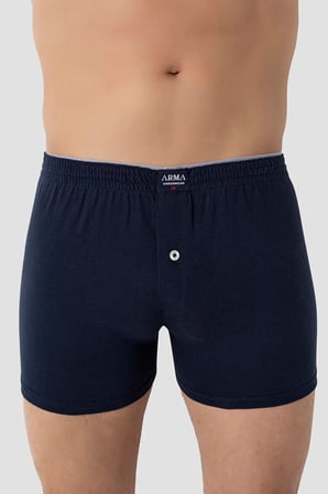 Özel Üretim Moda Giyim Tekstil 6'lı Paket Lacivert Erkek Penye Havlu Bel Boxer %100 Pamuk